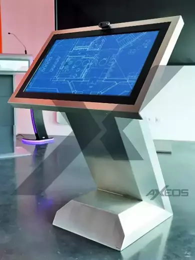 Brushed stainless steel kiosk - AXEOS